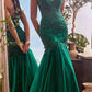 Ladivine CDS482 Long Fitted Strapless Lace and Tulle Mermaid Gown