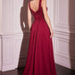 Ladivine CDS503 Dress Chiffon A-Line Beaded Lace Bodice Removable Cape