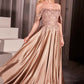 Ladivine CDS525 Dress Off The Shoulder Lace & Satin A-Line Prom Gown