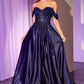 Ladivine CDS525 Dress Off The Shoulder Lace & Satin A-Line Prom Gown