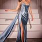 Ladivine CDS526 Dress Micro Crystal Strapless Satin Gown