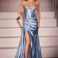 Ladivine CDS526 Dress Micro Crystal Strapless Satin Gown