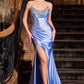 Ladivine CDS529 Dress Strapless Fitted Micro Crystal Satin Gown
