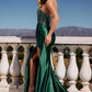 Ladivine CDS538 Dress Strapless Beaded Bodice & Satin Skirt Fitted Gown