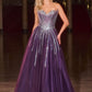 Ladivine CDS541 Glitter A-Line Ball Gown Strapless Crystal Beaded