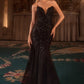 Ladivine CDS545 Strapless Mermaid Gown Floral Sequin