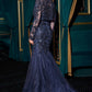 Ladivine CDS545 Strapless Mermaid Gown Floral Sequin