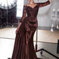 Ladivine CDS549 Vestido Ajustado de Madrina Escote Bardot