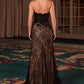 Ladivine CDS550 Fit and Flare Strapless Matching Chocker Evening Gown
