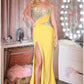 Vestido de gala ajustado de satén elástico de lujo Ladivine CDS552 Star Glamour