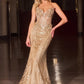 Vestido de sirena ajustado Ladivine CDS557 totalmente adornado Show Stopper