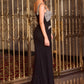Vestido de Noche Ajustado con Panel Asimétrico y Silueta Elegante Ladivine CDS562