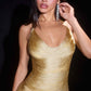 Ladivine CDS572 Metallic Fringe Short Fitted Mini Dress