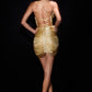 Ladivine CDS572 Metallic Fringe Short Fitted Mini Dress