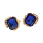 Faceted Square Glass Stone Frame Evening Statement Clip On Earrings