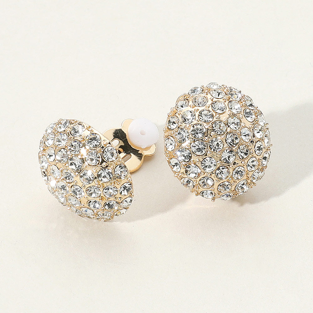 Stone Stud Clip On Earrings