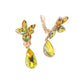 Marquise Stone Cluster Floral Teardrop Link Evening Clip On Earrings