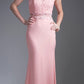 Cinderella Divine CF115 Long Lace Bodice Stretch Knit Sheath Dress Sleeveless