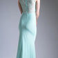 Cinderella Divine CF115 Long Lace Bodice Stretch Knit Sheath Dress Sleeveless