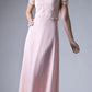 Cinderella Divine CF160 Lace Bodice Short Sleeves A-line Long Dress