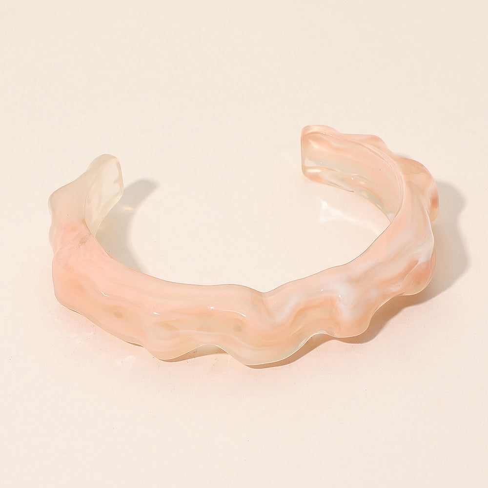 Sculptural Marbled Resin Cuff Bracelet