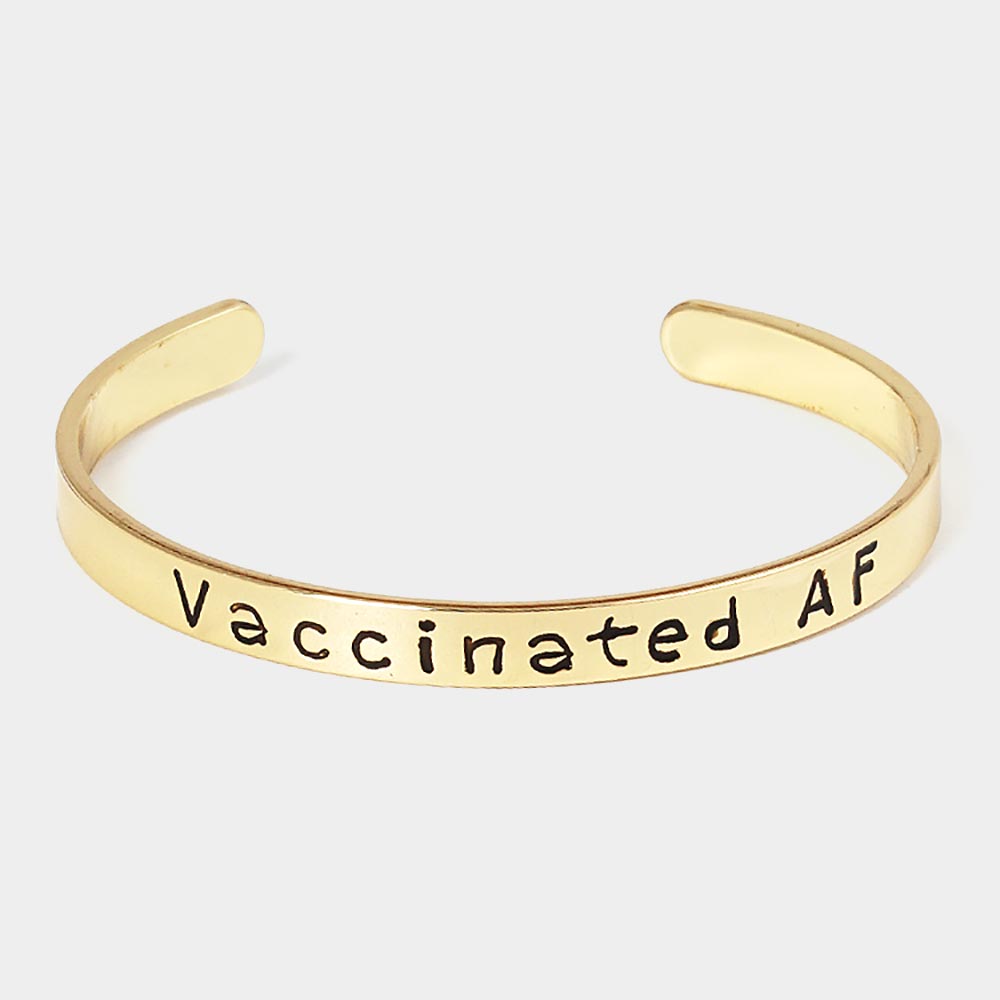 Vaccinated AF Gold Dipped Message Bracelet