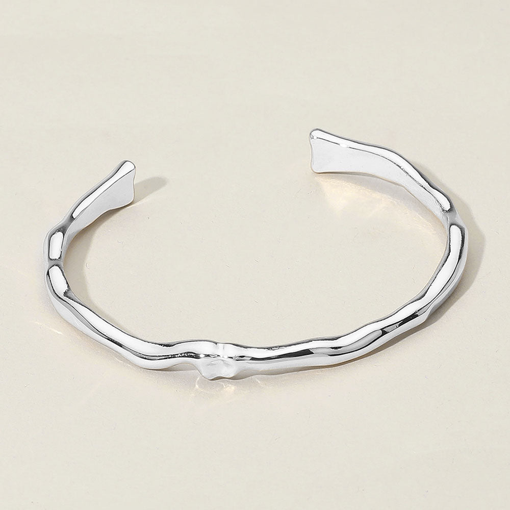 Sculptural Metal Organic Form Cuff Bracelet