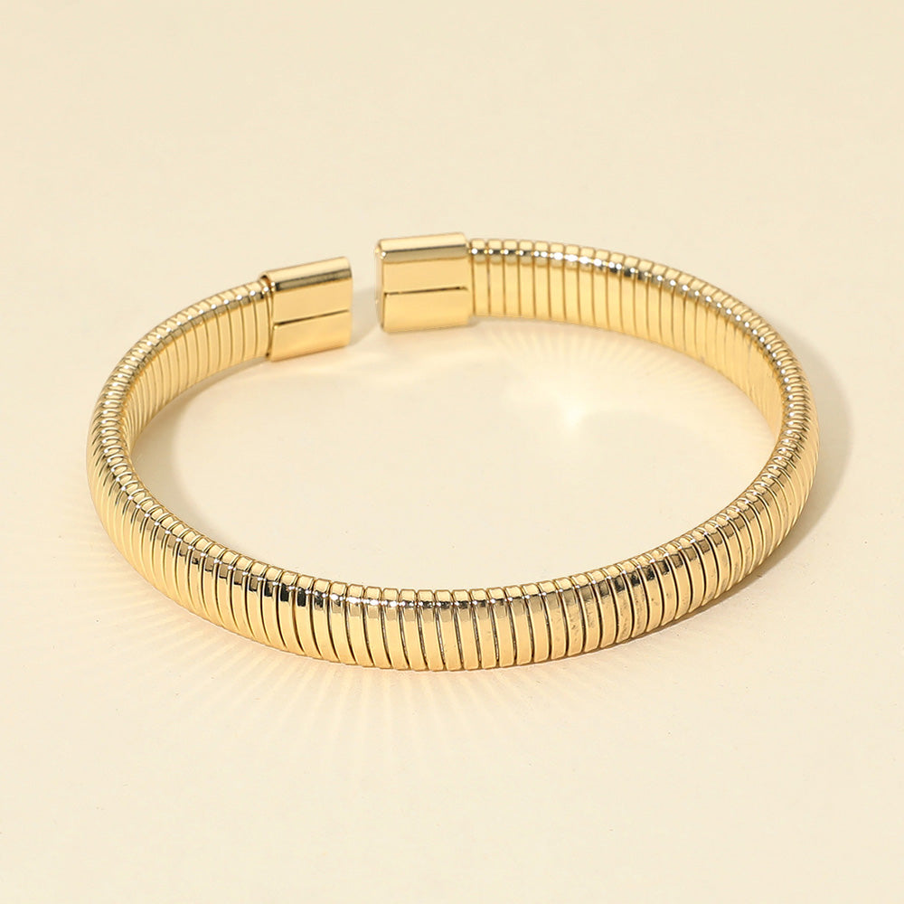Ribbed Metal Cuff Bracelet