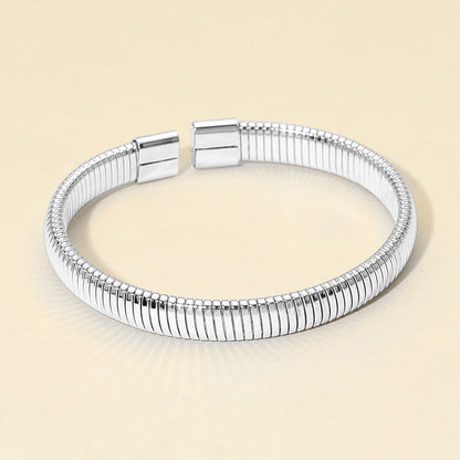 Ribbed Metal Cuff Bracelet