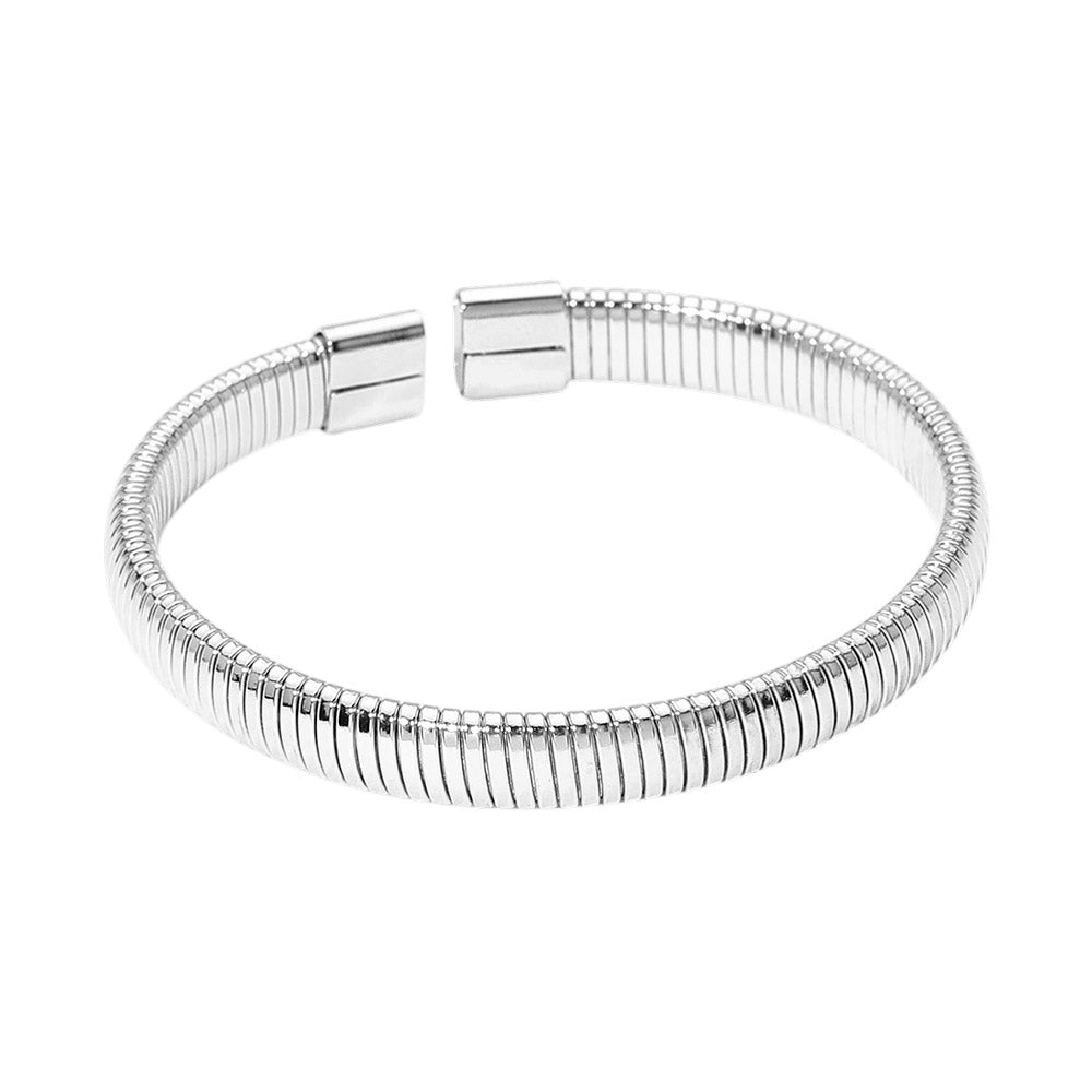 Ribbed Metal Cuff Bracelet