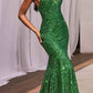 Ladivine CH066 Long Fitted Sequin Mermaid Gown