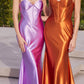 Cinderella Divine CH112 Vestido largo ajustado de satén con corsé