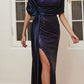 Vestido largo strapless de lentejuelas Ladivine CH123 con chaqueta extraíble