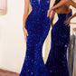 Cinderella Divine CH151 Strapless Sequins Long Fitted Gown