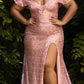 Cinderella Divine CH167 Long Off the Shoulder Sequins Dress with Slit