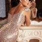 Cinderella Divine CH171 Cap Sleeve Long Sequins Fitted Gown