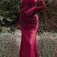Cinderella Divine CH176 Vintage Velvet Hollywood Strapless Fitted Gown