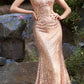 Cinderella Divine CH235 Long Fitted Formal Sequins Gown