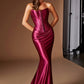 Ladivine CH2602 Strapless Corset Bodice Two Piece Fitted Luxe Satin Gown