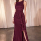 Ladivine CH377 Long Fitted Neoprene Dress
