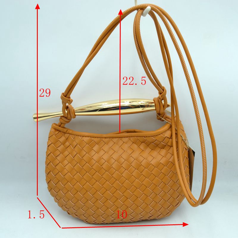 Woven Pattern Crossbody Bag with Metallic Handle