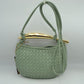 Woven Pattern Crossbody Bag with Metallic Handle