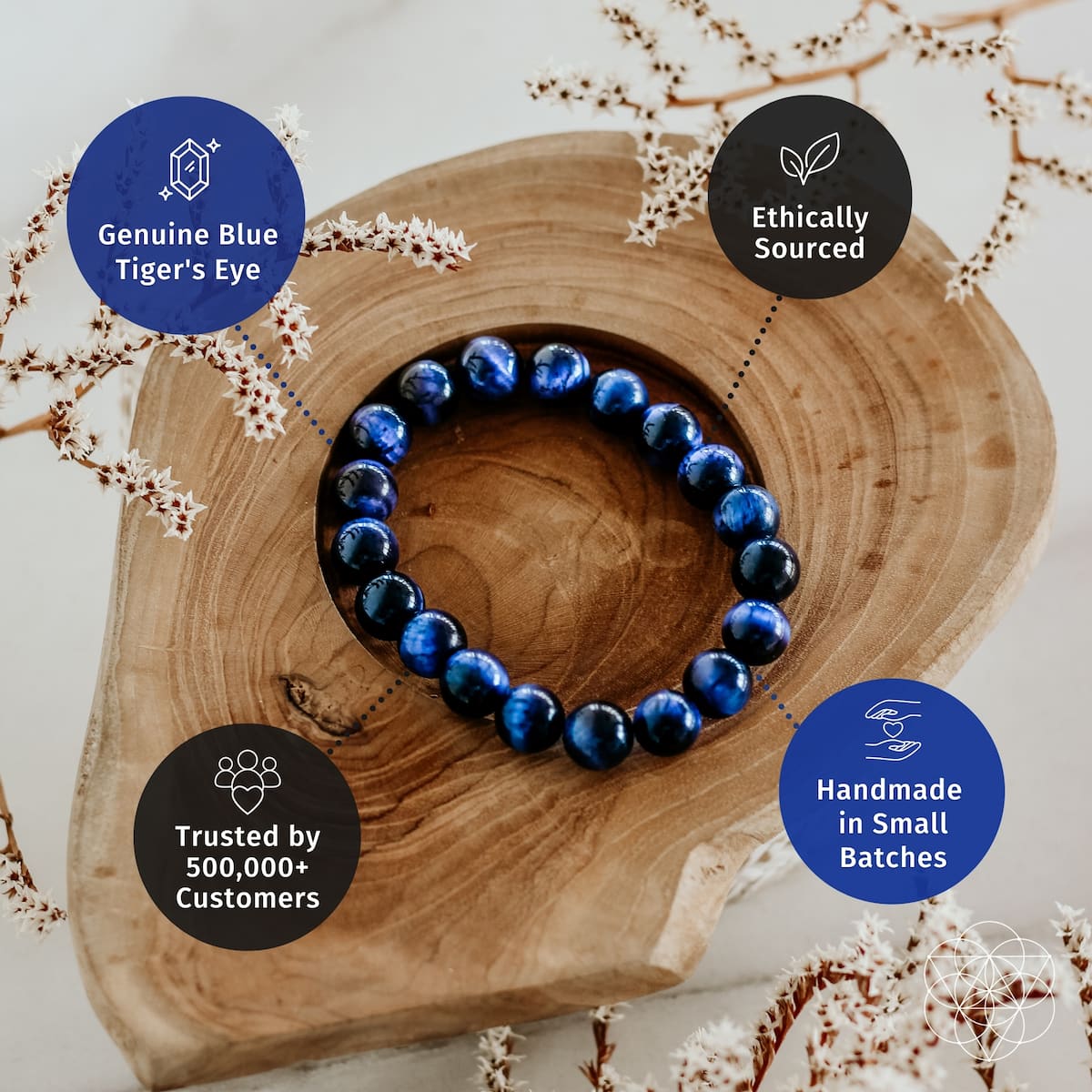 Pulsera Ojo de Tigre Azul