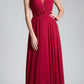 Cinderella Divine CJ251 Long A-Line Chiffon Dress Illusion Neckline