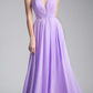 Cinderella Divine CJ251 Long A-Line Chiffon Dress Illusion Neckline