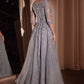Ladivine CK2401 Vestido de Madrina Modesto con Encaje y Tul de Corte A
