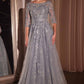 Ladivine CK2401 Vestido de Madrina Modesto con Encaje y Tul de Corte A