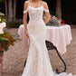 Ladivine CK703W Off The Shoulder Fitted Lace Bridal Gown