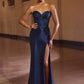 Vestido ajustado brillante Ladivine CK918 Glamour con corpiño deshuesado tipo corazón