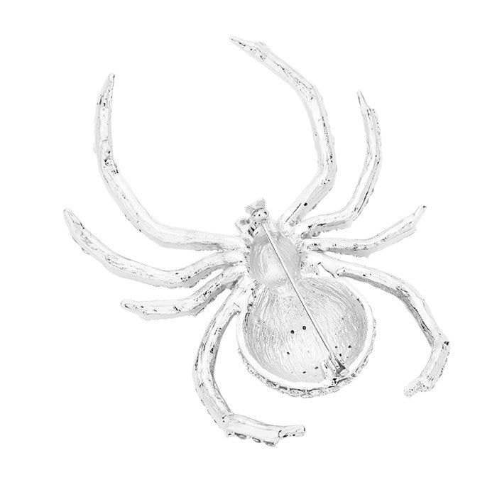 Crystal Embellished Spider Brooch